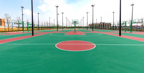 室外籃球場地，硅pu材質(zhì)球場施工工藝
